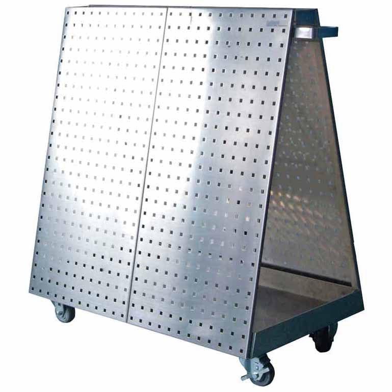 36-3/4 In. L x 39-1/4 In. H x 21-1/4 In. W Stainless Steel Frame Tool Cart with Tray and Stainless Steel LocBoard